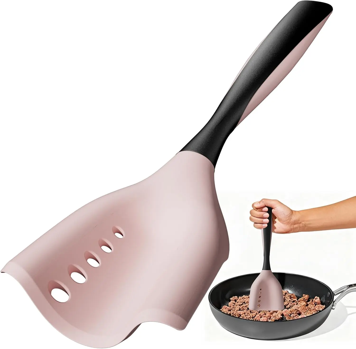 Mincing Spatula Meat Chopper, Hamburger Grinder, Premium Heat Resistant Smasher for Ground Beef, Potato Mix Tool, Meat & Poultry Tenderizers Meat Shredder