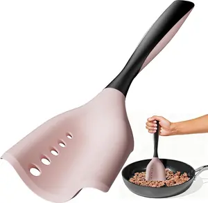 Mincing Spatula Meat Chopper, Hamburger Grinder, Premium Heat Resistant Smasher for Ground Beef, Potato Mix Tool, Meat & Poultry Tenderizers Meat Shredder