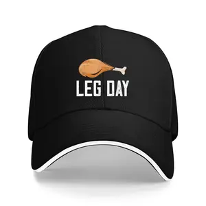 1 "Leg Day" Thanksgiving Turkey Humor Baseball Cap - Adjustable, Lightweight Polyester Trucker Hat with Vintage Pilgrim Design - Unisex, Great for Summer Fishing, Summer Headwear |   Vintage Style Hat |   Occasion Versatile Hat