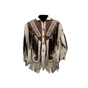 Men's Native American Fringe Leather Western Jacket