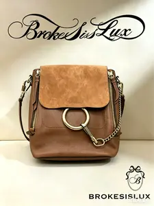 Pre-owned Chloé Faye Brown Leather & Suede Backpack Crossbody Bag