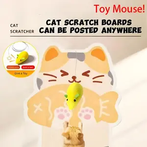 Wall Mounted Cat Scratching Board Thickened Durable Wear Resistant Protects Furniture from Cat Scratching Suitable for walls Sofas Cabinets Doors Glass Personalized Cat Tree Tower Cat toy mouse Pet supplies Scratcher