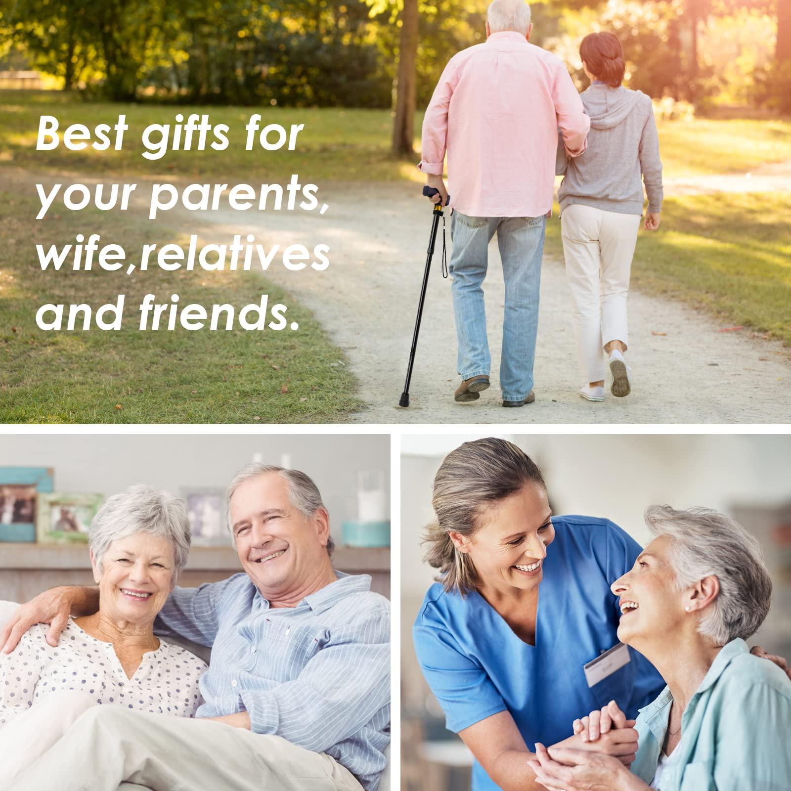 Walking Cane, Folding Cane for Man & Women, Portable Lightweight | 5-Level Adjustable Height, Collapsible Cane for Seniors Balancing Mobility Aid