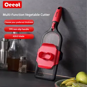 OEEOT Multi-Functional  Cabbage Slicer with Adjustable Thickness SettingsAdjustable Stainless Steel Blade, Comfort Grip, Safety Features, Easy to Clean Kitchen Gadget Mandoline
