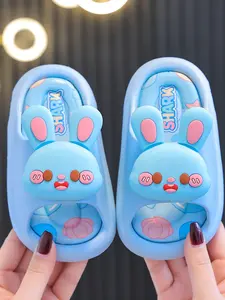 Cute Cartoon Rabbit Print Slippers, Cute Soft Slippers, Fashionable Home Bathroom Shoes for Girls, Comfortable Toddler Footwear