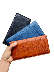 Vintage 3D Embossed Long Women's Wallet, Stylish Wallet, Rfid Anti-Theft Card Holder, Large Capacity Coin Purse, Luxurious Lightweight Design, Elegant Fashion Wallet