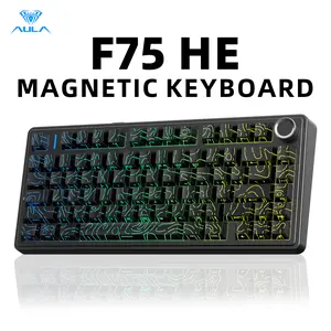 [New]AULA F75 HE Magnetic Switch Gaming Keyboard, 75% Wireless Hall Effect Keyboard with Rapid Trigger, 8000Hz Polling Rate, Adjustable Actuation, RGB Backlit Hot Swappable fps Keyboard for PC Gamer