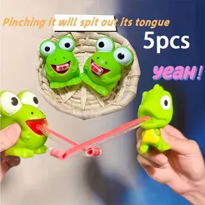 Fun Creative Toy, Frog Sticking Out Tongue,Dinosaur Shaped Pinching Toy, Big Eye Frog,Enjoying Stress Reduction And Rebound Toy,Pop Squeeze  Tongue lnteractive Toy Party Game Gift