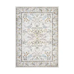 Washable Foldable Printed Carpet, Modern Fragrant Flowers, Adaptable for Different Zones at Home