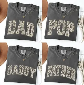 Custom Comfort Colors Vintage Camo Dad Shirt, Retro Camouflage Daddy Graphic Tee, Father’s Day Gift For Him, Trendy Outdoor Aesthetic Tee, Dad Shirt Design, Father's Day Shirt For Dad For Husband