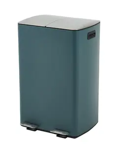 【GARVEE】Kitchen Trash Can, 60L Hands-Free Step Pedal Bin, Dual Compartment Stainless Steel Design, Soft-Close Lid & Removable Leak-Proof Buckets, Odor Control And Fingerprint Resistant For Waste & Recycling