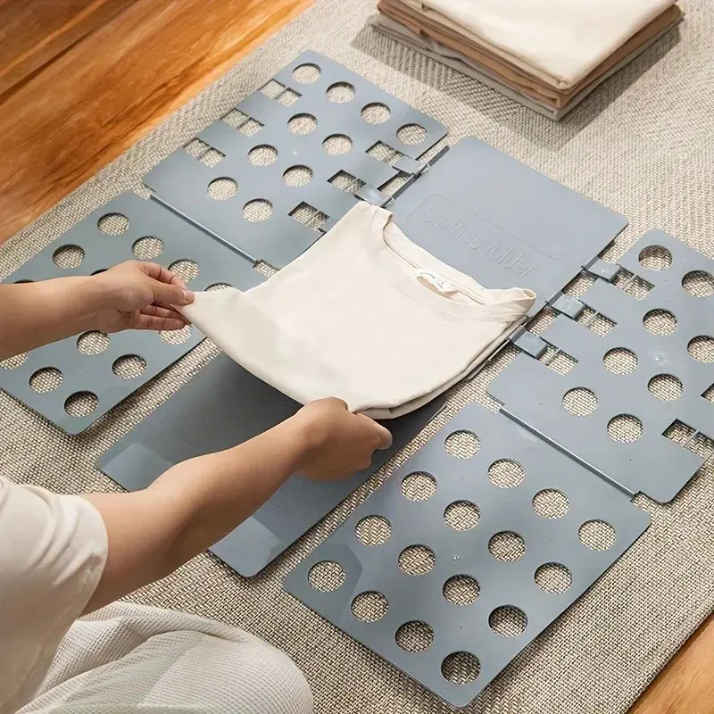 Adjustable Plastic Clothes Folding Board - Easy & Fast Laundry Organizer with Multiple Holes, Blue, for Home Storage, Home Goods Laundry Tools & Accessories, Wash Board