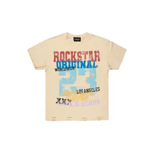 Kyvaris Beige Oversized Graphic T-Shirt