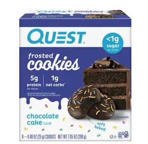 Quest Frosted Protein Cookies, Soft Baked, Low Sugar, Chocolate Cake, 8 Ct