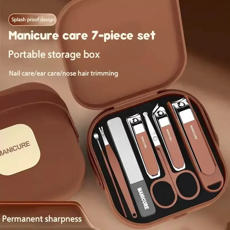 Anti-Splash Nail Clipper Set Hand In Hand With Manicure Clippers Manicure Nail Clippers Protection Tool Manicure 7 Sets