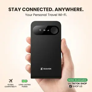 ECOVOX Global Portable Mini WiFi Hotspot Stay Connected Abroad No SIM Needed 13-Hour Battery Connect 9 Devices at Once Perfect for Travel, Renters, Business & Study Abroad SummerVibes outdoorfunFree 1GB Data home office outdoor travel