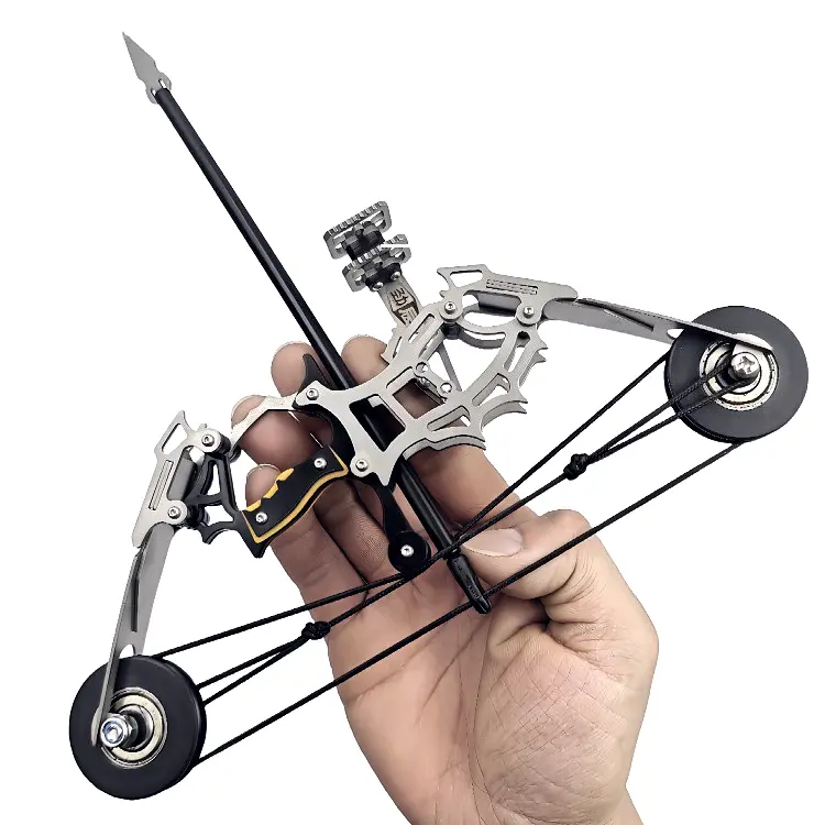 Compact Stainless Steel Composite Bow Mini Archery Set - 12 lbs Rod, Small Arrows, Pocket Archery Design, Outdoor-Ready, Beginner Portable Toy, Teen Boy Unique Gifts, Steel Mini Bow, 23x12x1 cm Dimensions