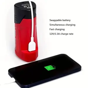 M12 Portable Power Adapter & Power Station 48-59-1201, 49-24-2310 Compatible For Milwaukee M-12 12V Heated Jacket Battery, Red, MIL-M12