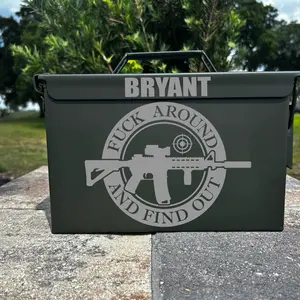 Custom Engraved Ammo Can 50 Cal – Personalized Gift for Him, Veterans, Hunters, or Collectors
