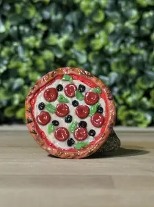 Whimsical Hand-Made Art Magnets Pizza