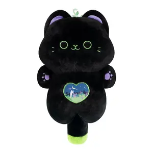 MeWaii Cute Hug Family Mint cat Plush Pillow, Kawaii Plushies Mint cat Stuffed Toy,  Soft Squishy Cuddle Pillow Birthday Gifts Halloween Christmas Gift for Girls Boys