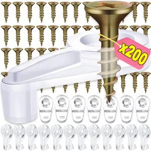 200/10x Mirror Glass Retainer Clips Mounting Holders Kit for Frameless Cabinet Doors Bathroom Closet Support Bracket Fasteners