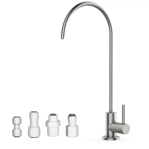 Drinking Water Faucet for Kitchen Sink, Brushed Nickel Filtered Water Faucet Reverse Osmosis Faucet Water Filtration System 304 Stainless Steel, Brushed Nickel Finish