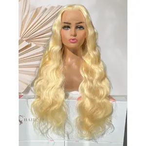 NoBrand 13x6 HD Lace Front Synthetic Wig - #613 Blonde Body Wave Hair