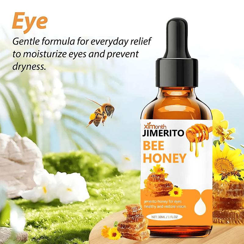 Jimerito Honey Eye Drops - Deep Hydration & Anti-Aging Care - Natural Plant-Based Formula for Gentle Daily Eye Comfort - Unisex Serum Dropper Soothing Moisture Moisturize Hydrate Hydrating