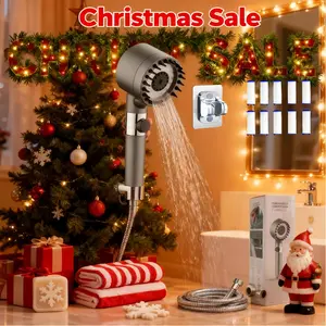 Bathe Project High-Pressure 4-Mode ABS Plastic Chrome Finish Handheld Shower Head with Built-in Filter, Adjustable Flow, Hose, Massager, Wall & Overhead Stand for Bathtubs, Power Washing