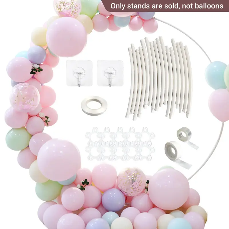 1.5/1.8M, Plastic Round Balloon Arch Kit, Balloon Arch Set, Bow of Balloon Circle Wreath Balloon Stand Support, Birthday Party Decoration Frame Kit Holder, Wedding Bridal Shower Anniversary Supplies, Shower Decor