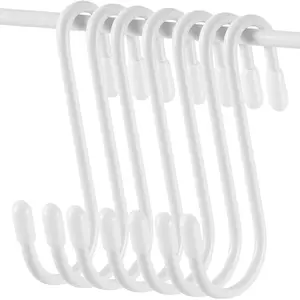 36 count White S Hooks for  3.15 Inch Heavy Duty S Shaped Hook Rack Metal Non Slip Hanger for Christmas Tree Stocking Kitchen Pot Utensils Closet Wire Bathroom Bedroom Pan Bag Towel