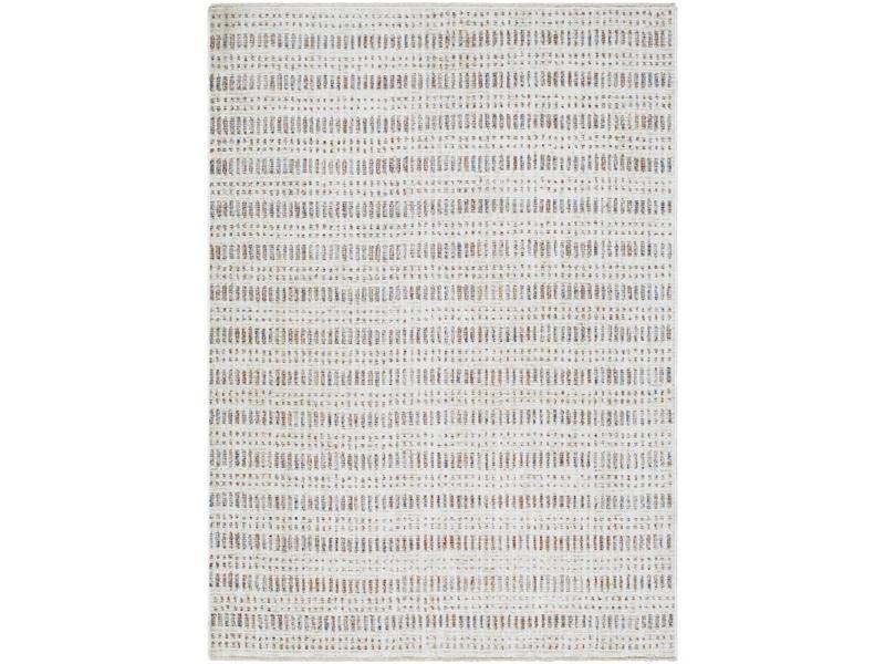 Livabliss Usonia Machine-Woven Multicolor Fringe Edge Neutral Tones Rectangle Polyester Fiber Area Rug - Contemporary, Durable, Woven Texture, Rust Accents, 5 ft x 7 ft 8 in, Model USO2308-578, Contemporary Rugs, Home Decor, Multicolor Rug
