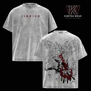 Jiraiya Vintage Washed Oversized T-Shirt – Naruto Anime Graphic Tee, Jiraiya Manga Shirt, Legendary Sannin Streetwear Casual Apparel, Unisex Top, Gift for Naruto Fans