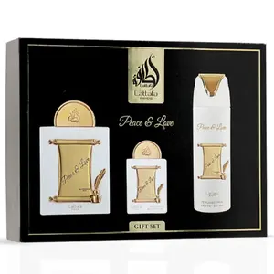 Lattafa Peace And Love 3.4 Oz unisex 3 Piece Gift Set