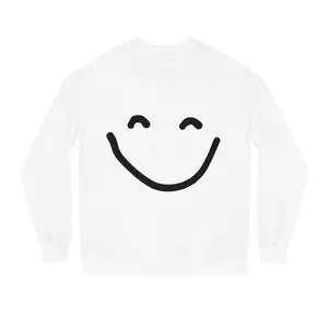 Just Happy To Be Here Smiley Face Sweatshirt Crewneck Cotton
