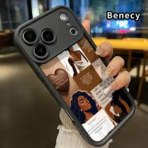 Empowering Self Affirmations Pattern TPU Phone Case for iPhone 17 Pro Max 16 15 14 Plus 13 12 Mini 11 XR X XS Air E Shockproof Drop Protection Rugged Durable Silicone Cover Cellphone Protective Casing