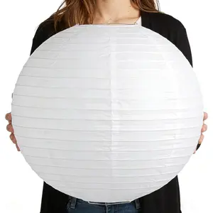 10Pcs 16 Inch Jumbo White Hanging Paper Lantern Lamps for Wedding Graduation Birthday Party Home Restaurant Church Decorations