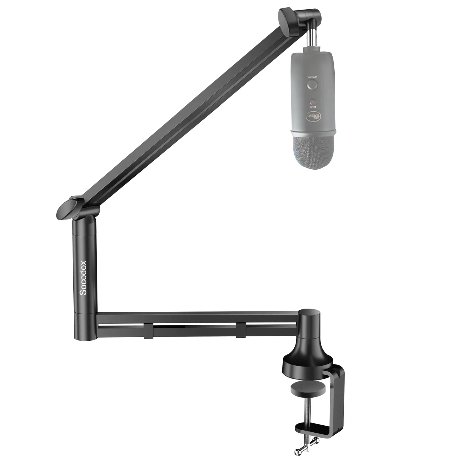 Boom Arm, 360° Rotatable Profile Microphone Stand, 4-Use Foldable Mic Arm ,with 3/8'' to 5/8'' Screw Adapter for Blue Yeti Wireless Lavalier Radio microphone Aluminum Durable summerwins