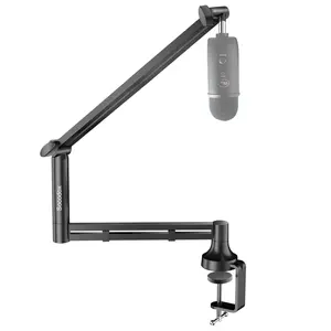 Boom Arm, 360° Rotatable Profile Microphone Stand, 4-Use Foldable Mic Arm ,with 3/8'' to 5/8'' Screw Adapter for Blue Yeti Wireless Lavalier Radio microphone Aluminum Durable summerwins