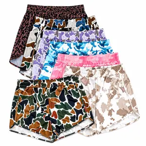 Women's Camo Shorts Fitted Bottoms Comfortable Machine Washable Camouflage Pattern Versatile Stylish Casual Wear Tops