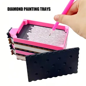 Silky Diamond Painting Tray With Magnetic Lid , Diamond Painting Accessories, Diamond Art Tray With Prismatic Shine Lid, Diamond Art Accessories And Tools For 5d Diamond Painting Beads