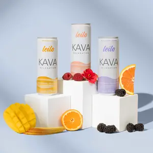Leilo Kava Relaxation Drink – Classic Variety 12-Pack | Non-Alcoholic Adaptogenic Beverage with Kava + L-Theanine | Fruity Sparkling Tonic (12oz Cans)