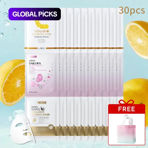 Moisturizing Sheet Mask Set, 30pcs/set Hydrating Facial Masks, Sheet Masks For Hydration with Free Gift Bag, Skin Care for Women and Men, Rejuvenating #GLOBAL PICKS