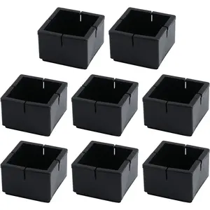 Silicon Furniture Chair   Tips Covers,Sofa Non-Slip Table  Felt Pads, Floor Protectors,Fit 2" x 2" Square Chair , 8-Pack,Black