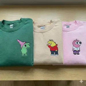 Smiling Friends Embroidered Sweatshirt, Funny Friends Cartoon Tee, Minimal Meme Character Hoodie, Family Group Shirt Sweatshirt Hoodie, Gift