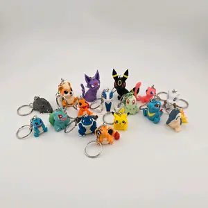 Poké Pal Keychains - 3D Printed Keychain Figurines in Various Colors - Lightweight Design, Easy to Carry, Cute Playful Playset