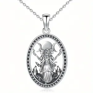 Vintage Simplement Hecate Necklace Witches Magic Hekate Pendant Necklace Ancient Greek Mythology Night of Hekate The Ancient Origins of the Goddess of Witchcraft and Moon Amulet Jewelry Pagan Jewelry for Women Men couple necklace