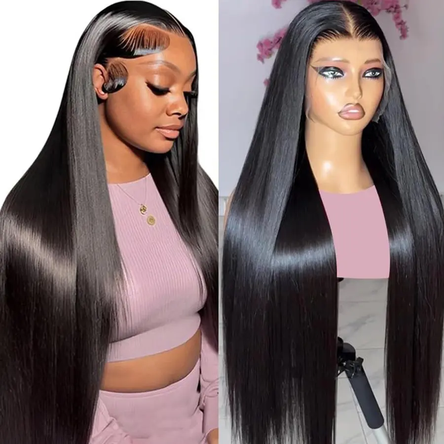 13x4 13x6 Body Wave Lace Front Wigs Human Hair 180% Density Straight Lace Frontal Wigs Pre Plucked HD Transparent Glueless Wig Human Hair for Women With Baby Hair