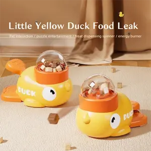 2-in-1 Duck Toy: Slow Feeder + Treat Launcher – Interactive Puzzle for Bored Pets, Freeze-Dried Compatible